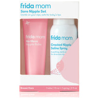 Frida Mom Sore Nipple Set | Cracked Nipple Saline Spray, No-Mess Nipple Cream | 2 Piece Set