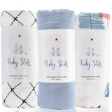 Ruby Star Swaddle Blanket, Muslin Swaddle Blankets, 3 Pack