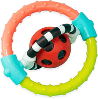 Sassy Spin and Chew Flex Ring Rattle with Dual Action Spinners