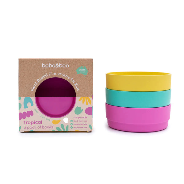 Bobo&Boo 3 Packs of Plant-based 3 pack of bowls - Tropical
