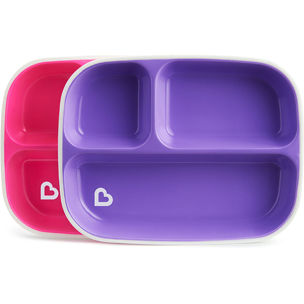 Munchkin - Splash Divided Plates 2 Pack- Pink & Purple