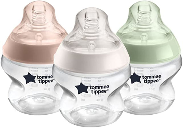 Tommee Tippee Closer To Nature Baby Bottle, 150 Ml, 0 Months +, Pack of 3