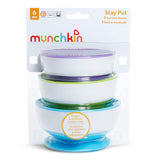 Munchkin Stay Put Suction Bowl,Purple, Green & Blue 3 Pack