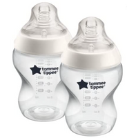 Tommee Tippee Closer to Nature Feeding Bottle, 260ml x 2  - Clear