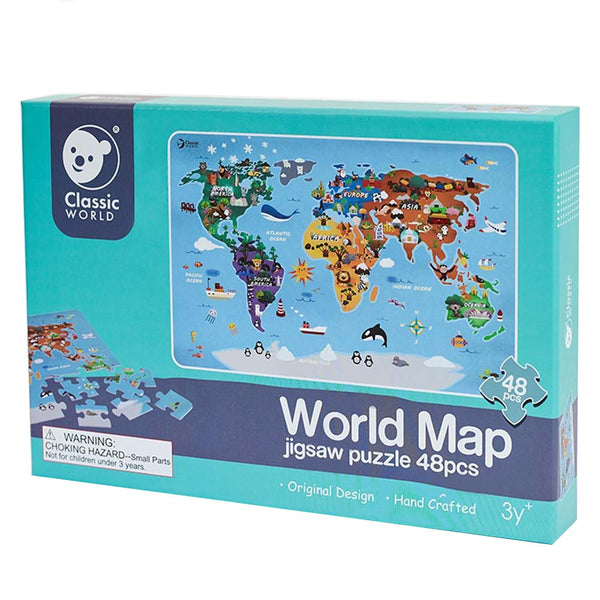 Classic World - World Map Jigsaw Puzzle 48Pcs