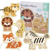 Classic World - Run Run Africa Animal Lacing Toys Set