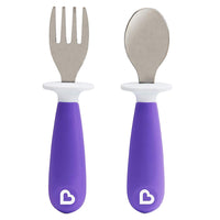 Munchkin - Raise Toddler Fork & Spoon Set - Purple