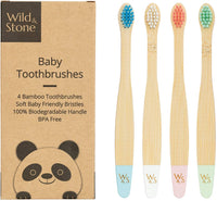 Wild & Stone Organic Baby Bamboo Toothbrush |100% Biodegradable Handle | BPA Free | Vegan Eco Friendly Baby Toothbrushes