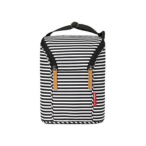 SkipHop - Grab & Go Double Bottle Bag - Black/White Stripes
