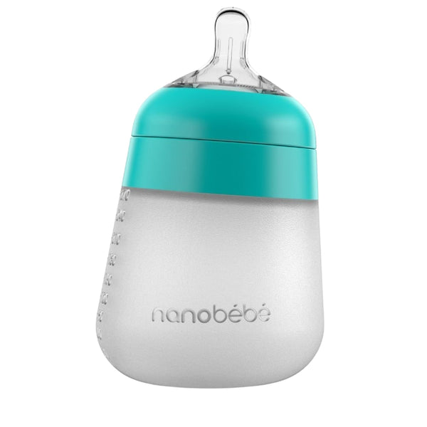 Nanobebe - Flexy Silicone Feeding Bottle - 270ml - Teal