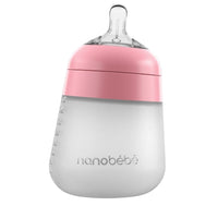 Nanobebe - Flexy Silicone Feeding Bottle - 270ml - Pink
